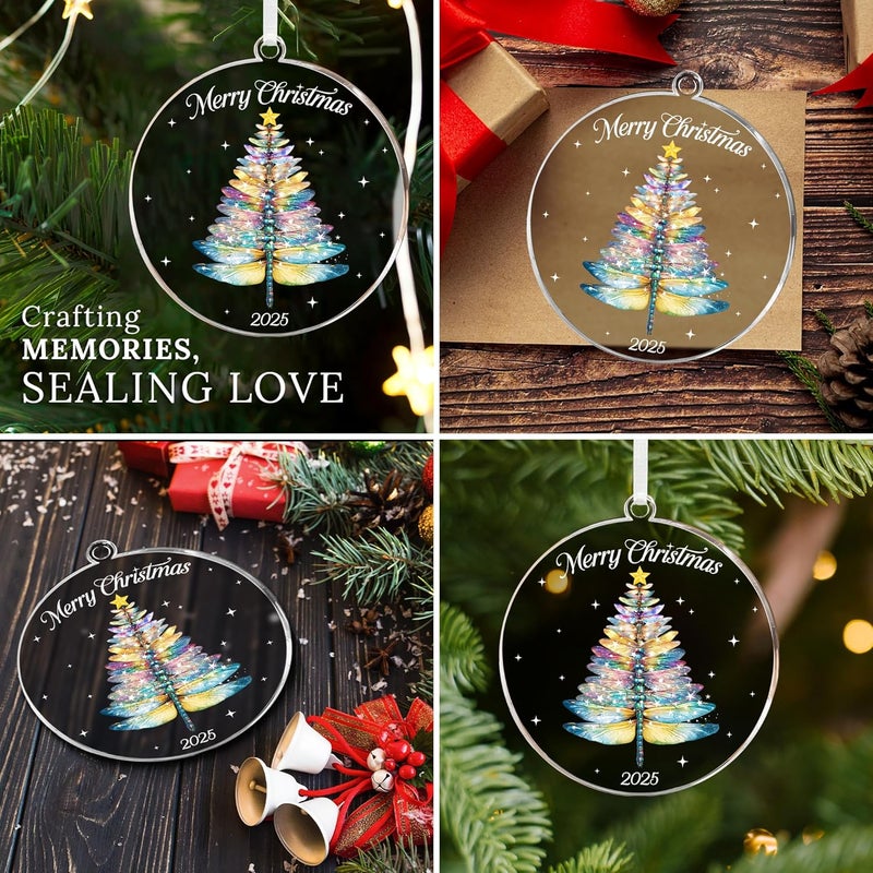 HEXMOZ Dragonfly Christmas Ornament 2025 - Dragon Fly Ornaments for Christmas Tree - Dragonfly Gifts for Women and Men - Acrylic Holiday Decoration, Unique Keepsake for Home Decor Lovers - Image 3